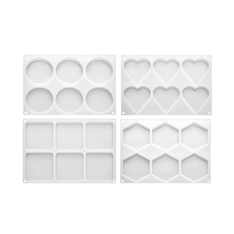 Coaster Mold Square - แม่พิมพ์เรซิ่น FYBL รูปทรงกลม สี่เหลี่ยม หัวใจ หกเหลี่ยม