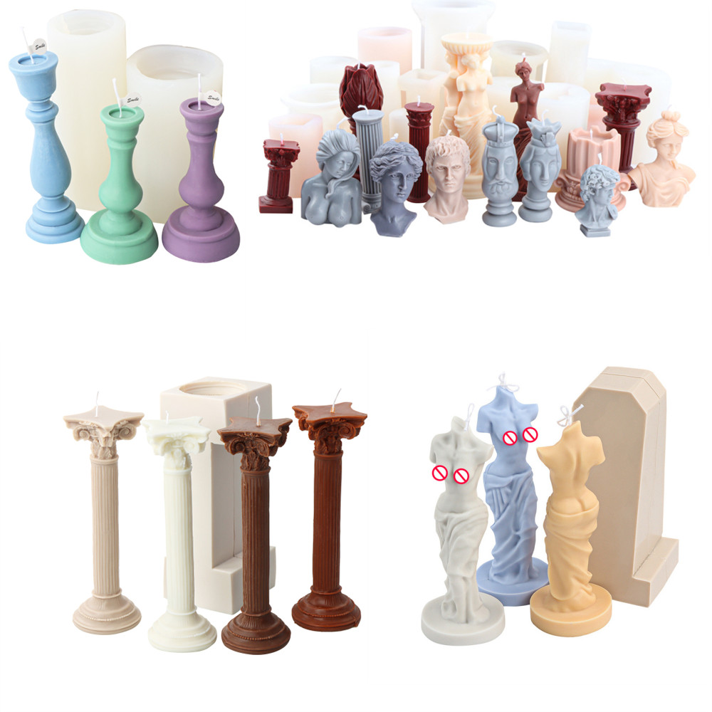 Resin Art Sculptures - แม่พิมพ์ซิลิโคนคอลัมน์โรมันรูปเทพธิดาสำหรับตกแต่ง Venus รูปปั้นเทพธิดาร่างกายสำหรับทำจากเรซิ่นตกแต่งภาพบุคคลสบู่อโรมาเทอราพี