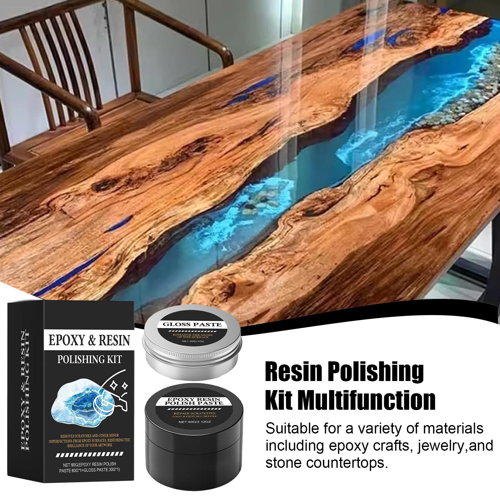 Resin Art Easy - ชุดขัดเรซินอีพ็อกซี่ - น้ำยาขัดรอยขีดข่วนเนื้อครีมเพื่อคืนความเงางาม - ขัดง่ายสำหรับงานเรซินอาร์ต ของตกแต่งโต๊ะ