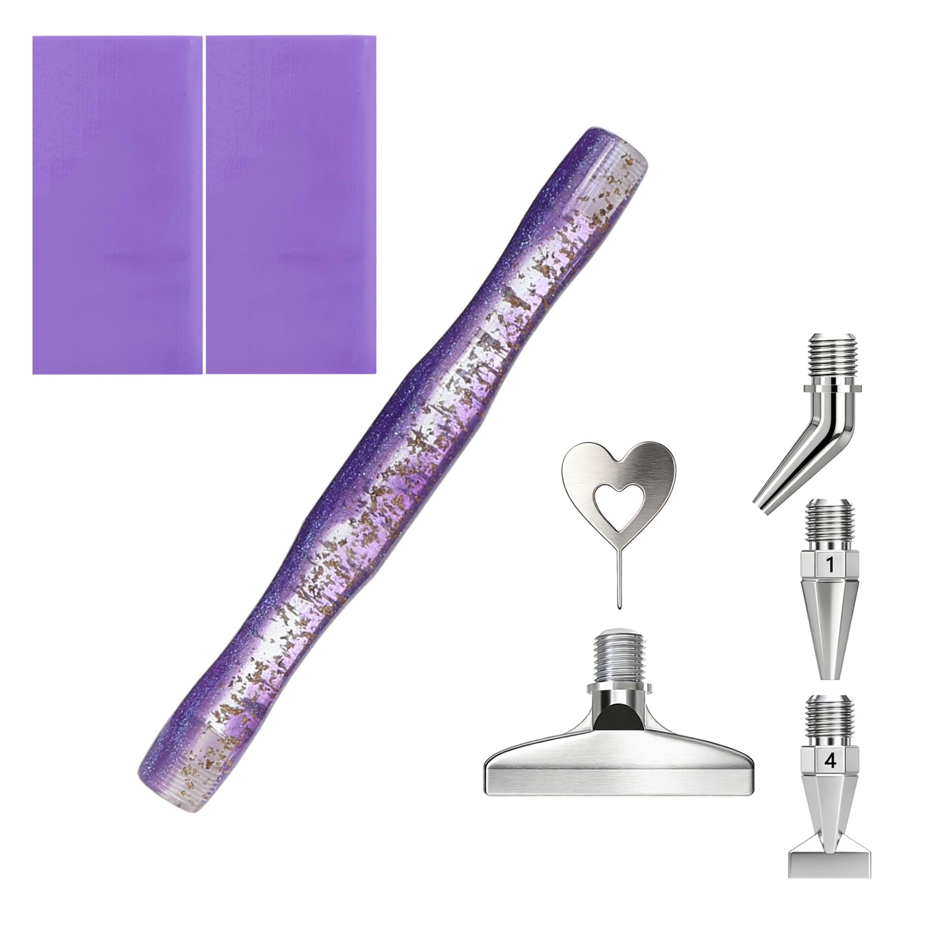 Resin Art Tools - ปากกาสำหรับงานเพ้นท์เพชร ปลายโค้ง ขนาด 1 และ 4