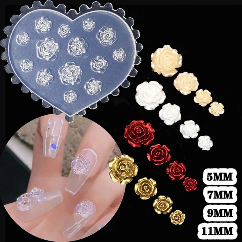 Resin Art For Rose - แม่พิมพ์เรซิ่นอีพ็อกซี่รูปดอกกุหลาบ 3 มิติ สำหรับตกแต่งเล็บ แม่พิมพ์ซิลิโคนสำหรับงาน DIY