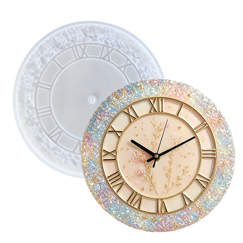 Resin Art Wall Clock - แม่พิมพ์ซิลิโคนนาฬิกาทรงเพชรสำหรับทำนาฬิกาเรซินอีพ็อกซี่ DIY และของตกแต่งโต๊ะ นาฬิกาแขวนผนัง อุปกรณ์งานฝีมือตกแต่งบ้าน