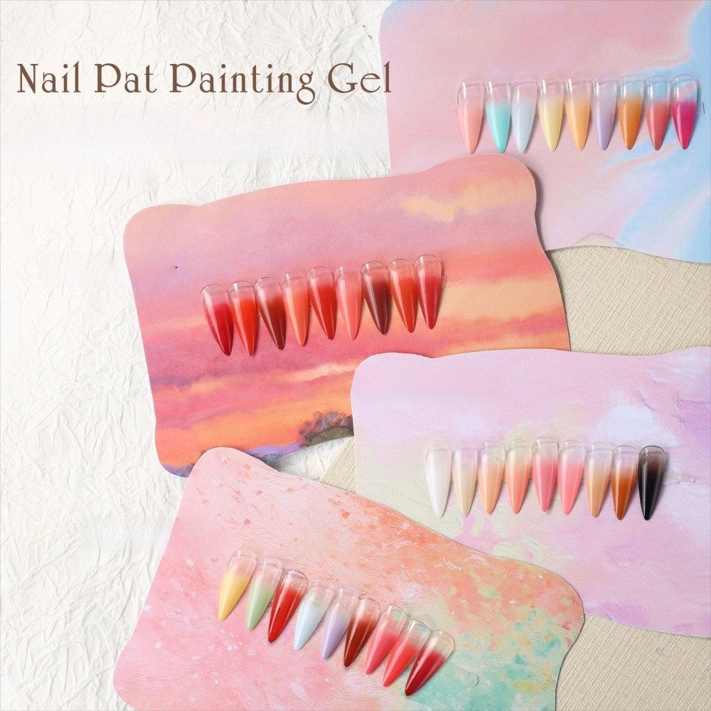 Resin Art Easy - ยาทาเล็บเจลแบบไล่เฉดสี 4in1 รุ่นมินิ สำหรับทำเล็บแบบฝรั่งเศส ทาง่าย สีตัดกันสวยงาม
