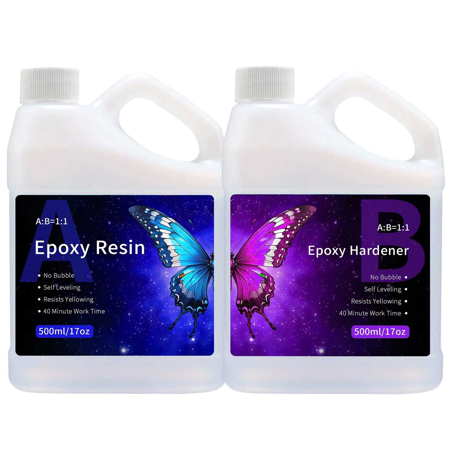 Resin Art Easy - อัพเกรดใหม่ 1:1 อีพ็อกซี่เรซิ่นคริสตัลใสชุด,Self Leveling Easy,ผสมเคลือบและหล่อสําหรับFreedom Art,เครื่องประดับ,หัตถกรรมDIY