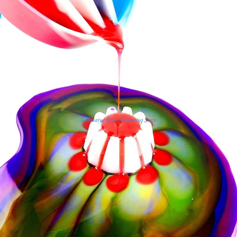 Resin Art Pouring - 573B อะคริลิคเทสีถ้วยแม่พิมพ์ซิลิโคนดอกไม้ย้อนกลับ DIP เทสีผสม