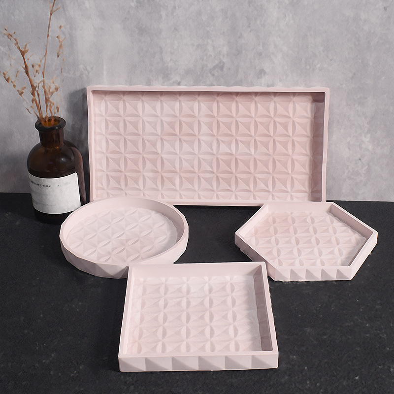 Coaster Mold Square - แม่พิมพ์ซิลิโคนสำหรับทำถาดรองแก้ว ถาดคอนกรีต ถาดปูนปลาสเตอร์ ถาดเรซิ่น รูปทรงกลม สี่เหลี่ยมผืนผ้า