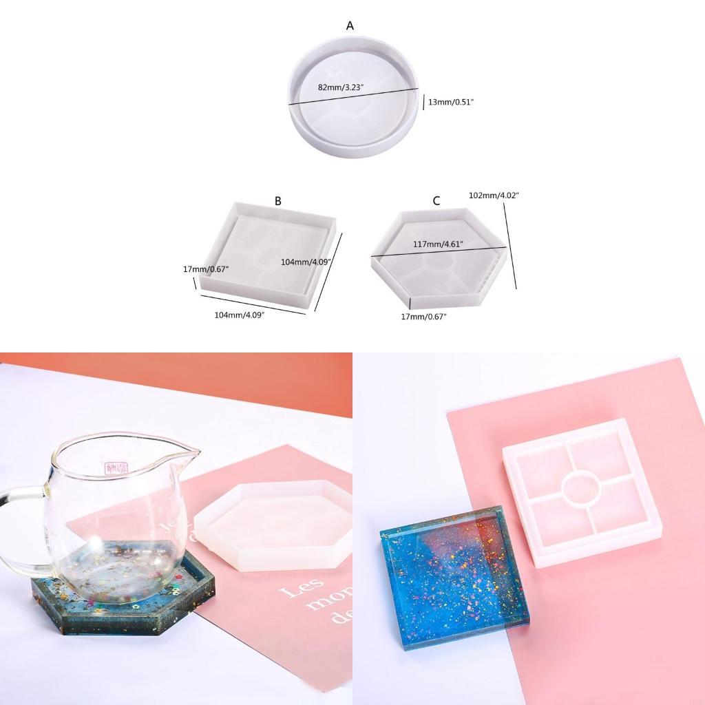 Coaster Mold Square - แม่พิมพ์รองจานรองแก้วอีพอกซีเรซิน 195C ใช้ทำจานรองแก้วอาเกตเทียม