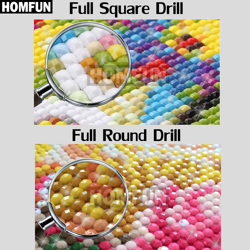 HOMFUN Art 5D Diy จิตรกรรม 