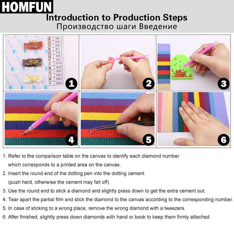 HOMFUN Art 5D Diy จิตรกรรม 