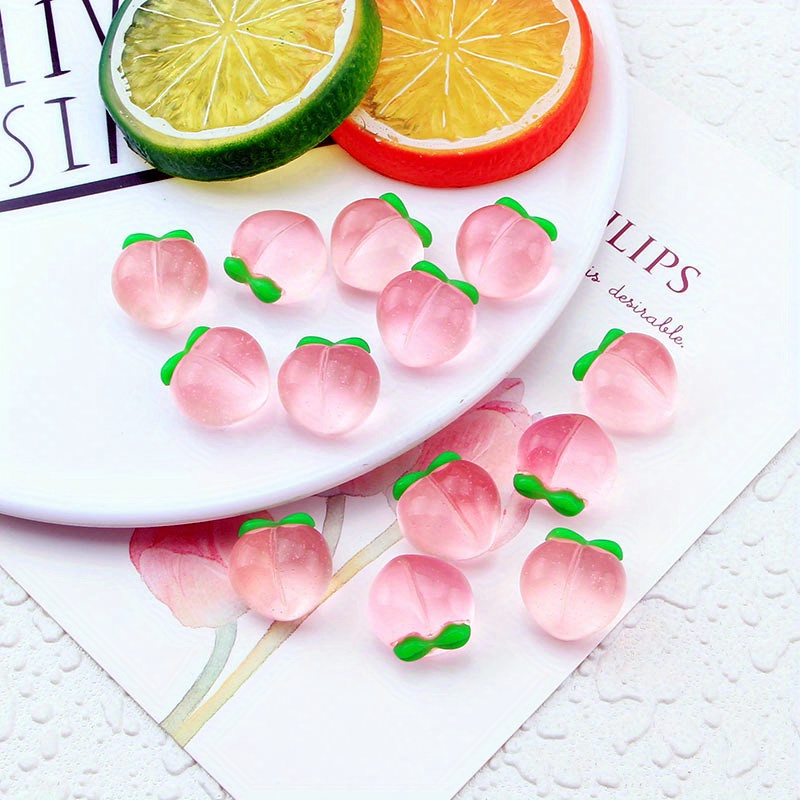 10 ชิ้น จี้เรซิ่นรูปพีชใสแบบแบ - Resin Art Pendant บทวิจารณ์และราคา
