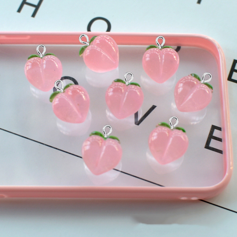 10 ชิ้น จี้เรซิ่นรูปพีชใสแบบแบ - Resin Art Pendant บทวิจารณ์และราคา