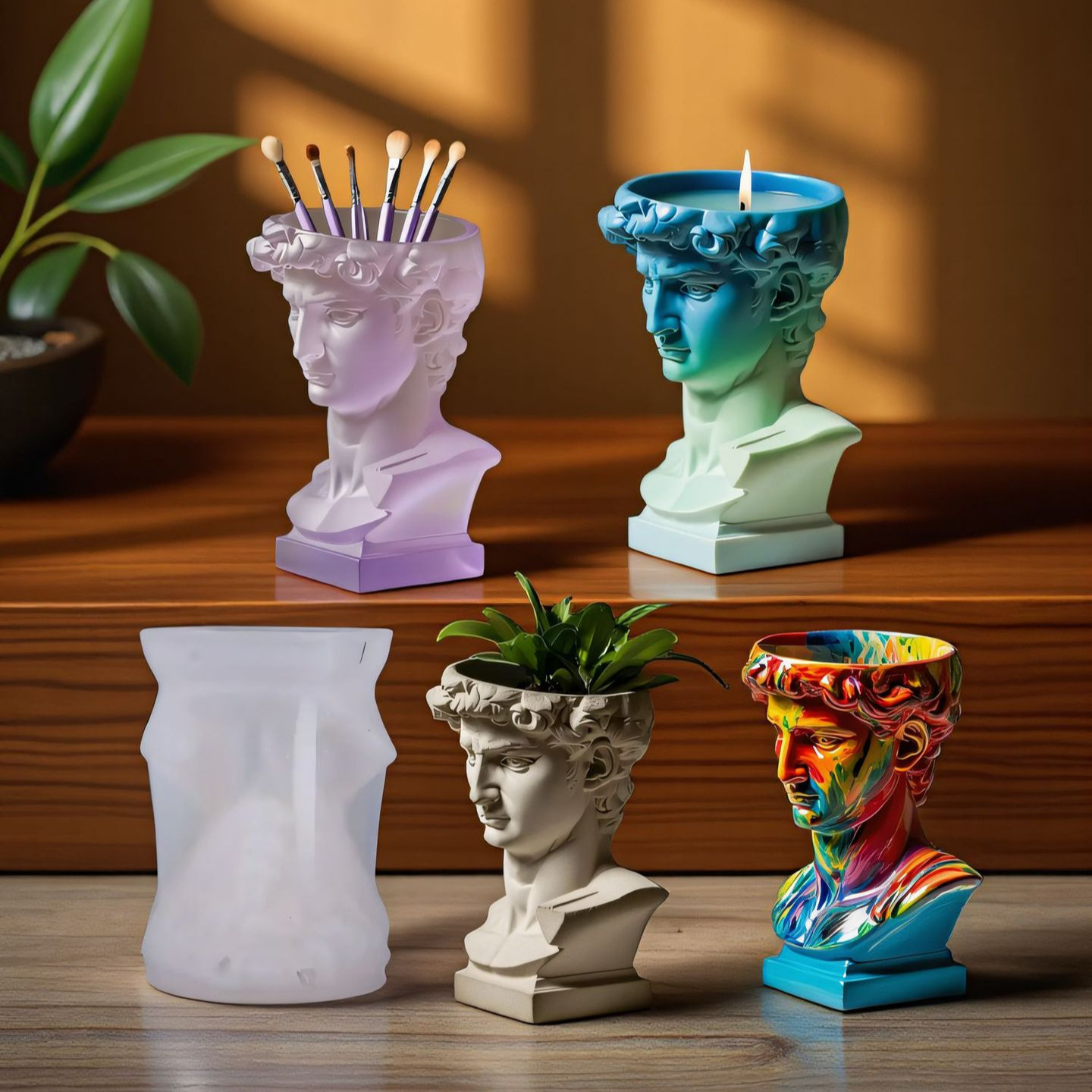 David หัวซิลิโคน Planter แม่พิ - Resin Art Sculptures บทวิจารณ์และราคา