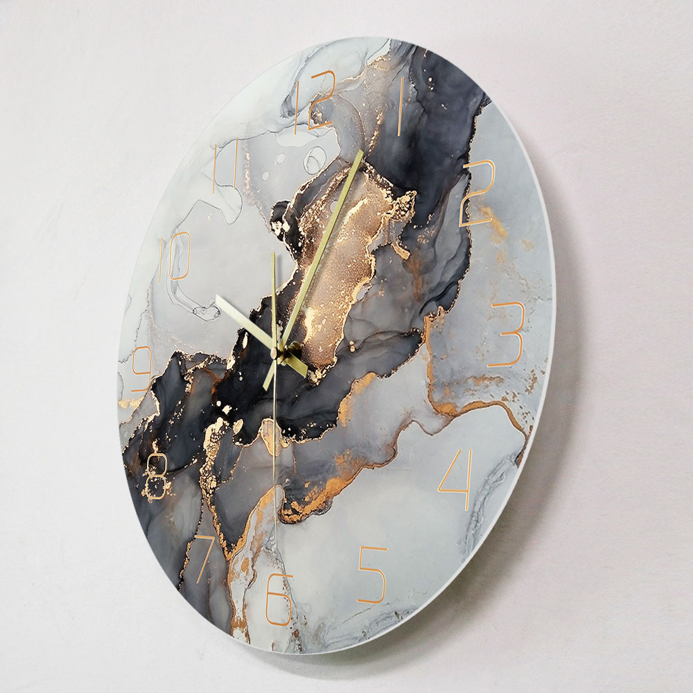 บทคัดย่อแอลกอฮอล์หมึกพิมพ์นาฬิ - Resin Art Wall Clock บทวิจารณ์และราคา