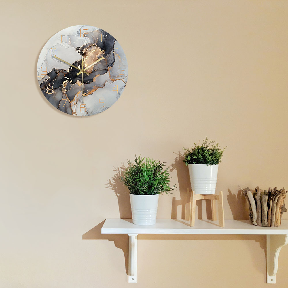 บทคัดย่อแอลกอฮอล์หมึกพิมพ์นาฬิ - Resin Art Wall Clock บทวิจารณ์และราคา