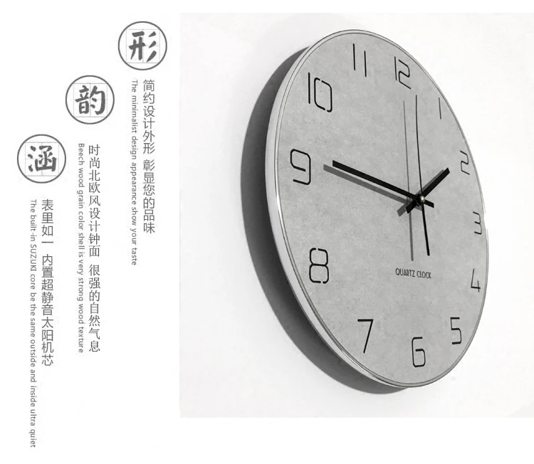 สีเทานาฬิกาแขวนกลมการออกแบบที่ - Resin Art Wall Clock บทวิจารณ์และราคา