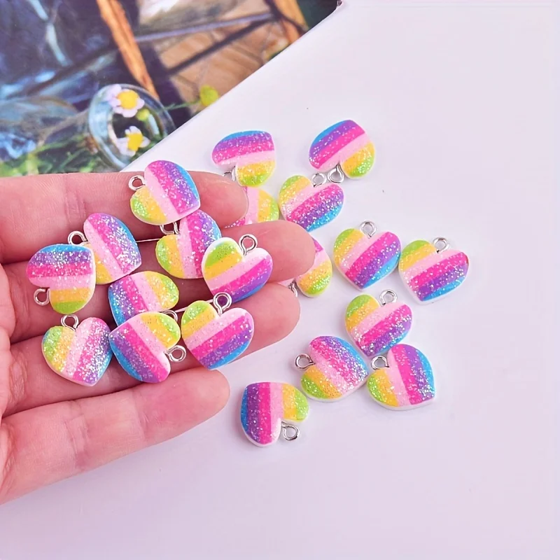 ชาร์มเรซิ่นรูปหัวใจหลากสี 10 ช - Resin Art Pendant บทวิจารณ์และราคา