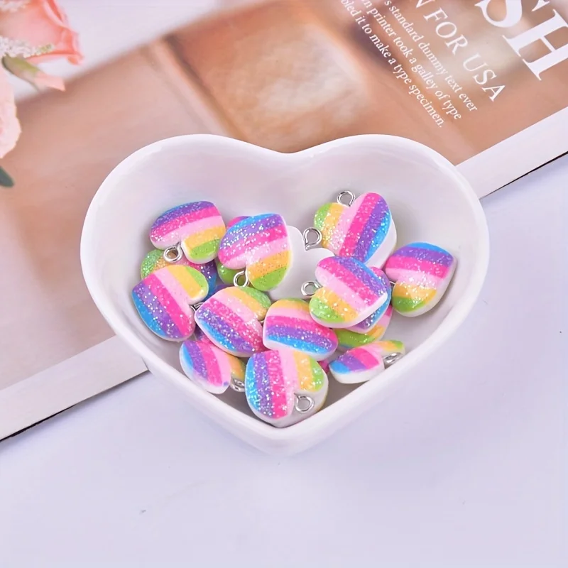 ชาร์มเรซิ่นรูปหัวใจหลากสี 10 ช - Resin Art Pendant บทวิจารณ์และราคา