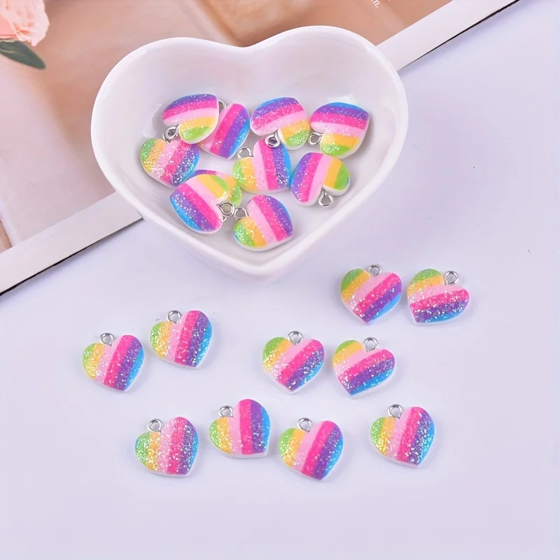 ชาร์มเรซิ่นรูปหัวใจหลากสี 10 ช - Resin Art Pendant บทวิจารณ์และราคา