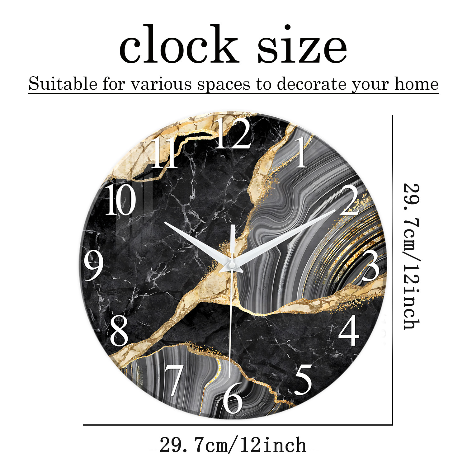 นาฬิกาแขวนผนังกระจกนิรภัยสไตล์ - Resin Art Wall Clock บทวิจารณ์และราคา