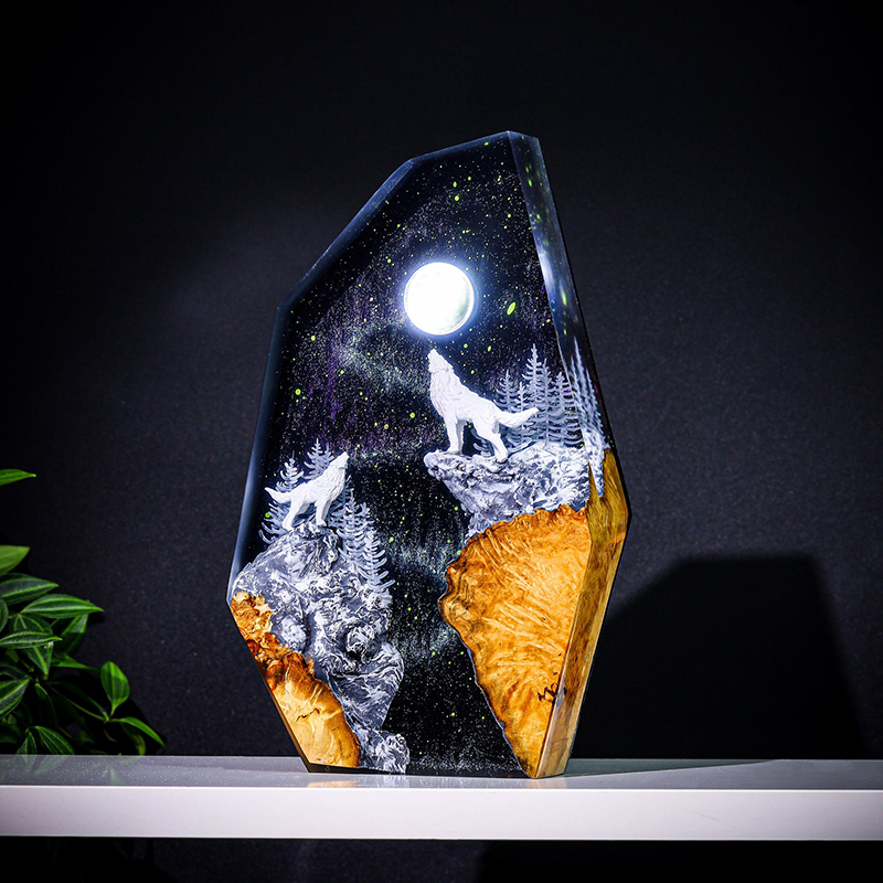 โคมไฟตั้งโต๊ะเรซิ่นรูปสัตว์ธรร - Resin Art Decor บทวิจารณ์และราคา