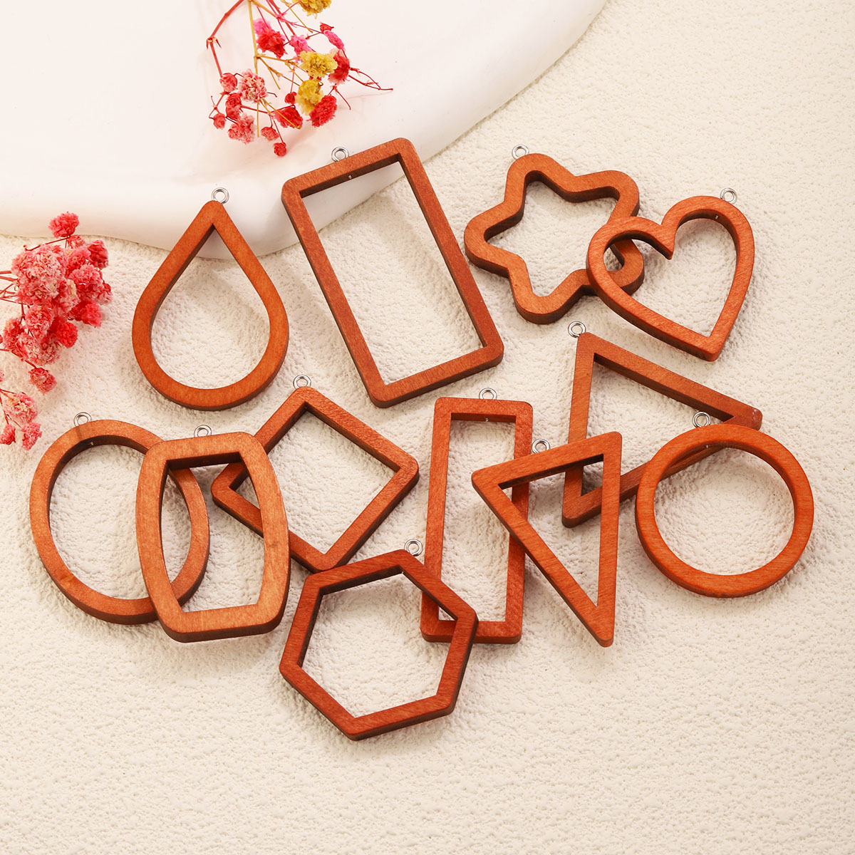 จี้รูปทรงเรขาคณิตไม้รูปสามเหลี - Resin Art Pendant บทวิจารณ์และราคา