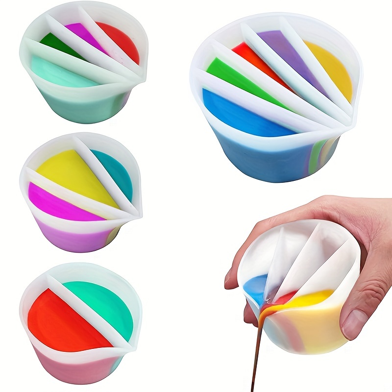 ถ้วยแบ่งส่วนแบบใช้ซ้ำได้ 4 ชิ้ - Resin Art Pouring บทวิจารณ์และราคา