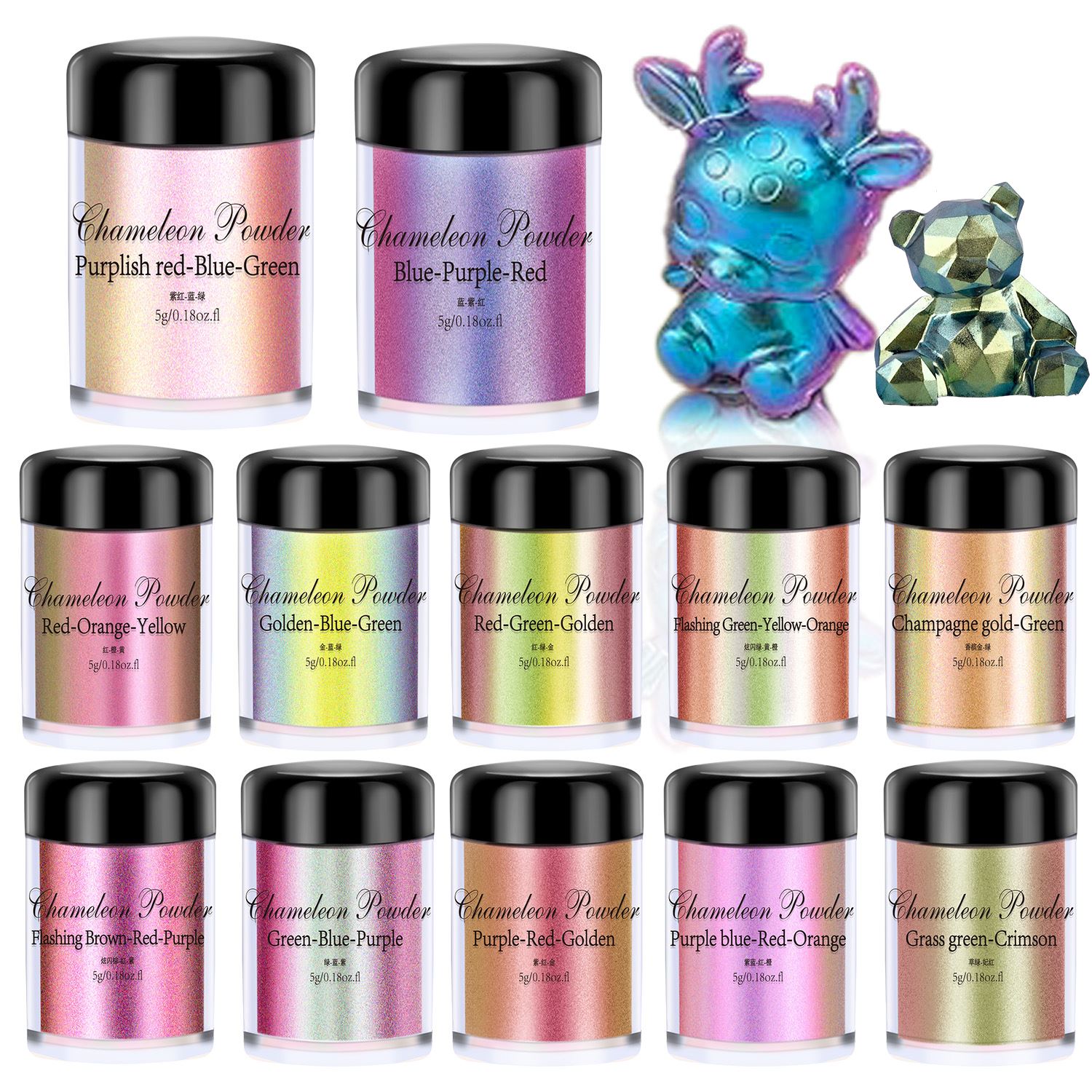 5g Chameleon ผงเล็บย้อมสี Mica - Resin Dye Opaque บทวิจารณ์และราคา