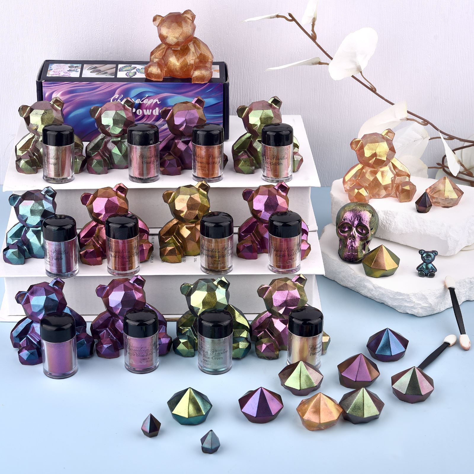 5g Chameleon ผงเล็บย้อมสี Mica - Resin Dye Opaque บทวิจารณ์และราคา